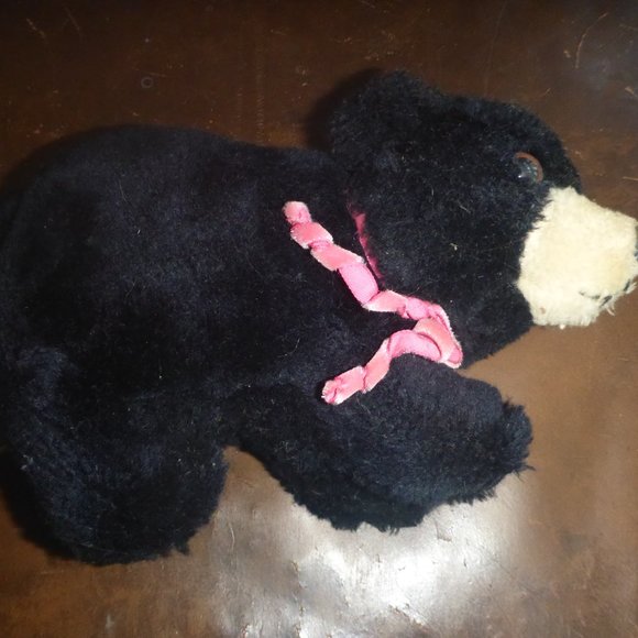 Vintage 1975 R. Dakin & Co Small Stuffed Plush Black Teddy Bear - Picture 1 of 5